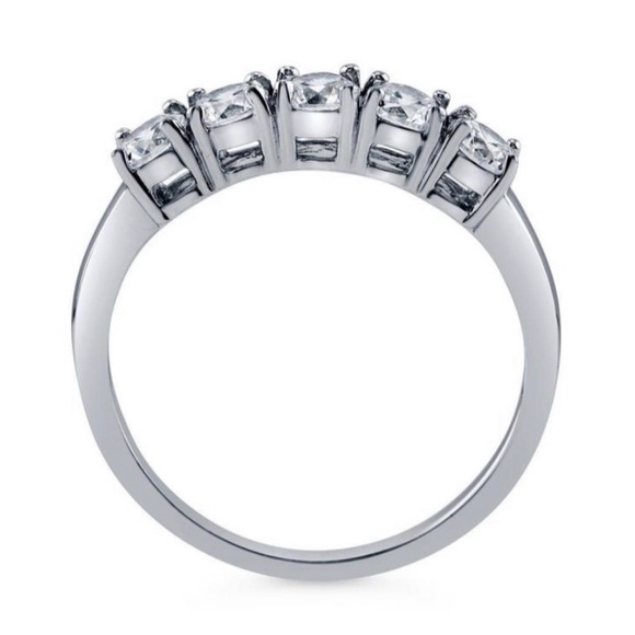 STERLING SILVER 5 STONE RING - Picture 4 of 9